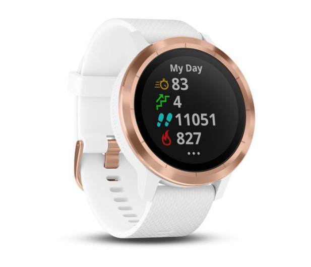 Garmin Vivoactive 3 Różowe Złoto z Białym Paskiem - 436591 - zdjęcie 3